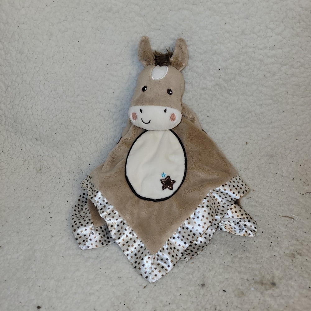 Douglas Baby Horse Pony Plush Lovey Security Blanket‎ w/ Satin Trim Stars